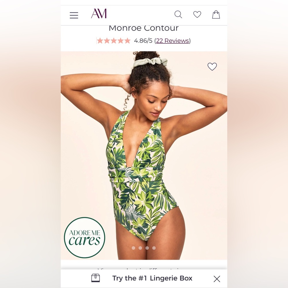 NWT Adore Me size small one piece halter style women’s bathing suit